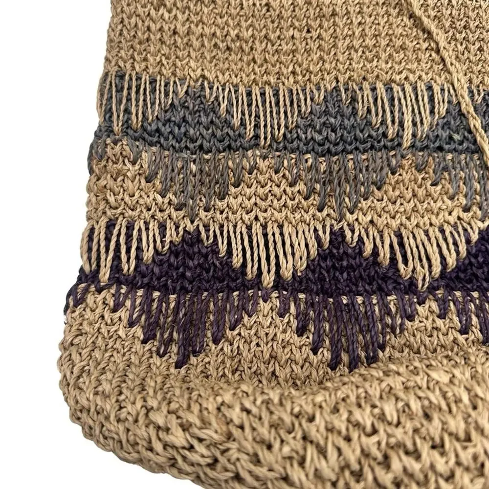 BOHO Vintage Folk Craft Bag Large Backpack Hand knitted Made of Plants - vegan